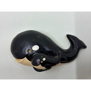 Clay Critters Orca Whale With Baby Magnet 3.5 In